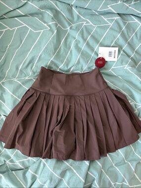 Recess pickleball Brown Pleated Women's Skirt size s nwt